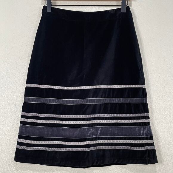 Vintage Y2k Boden Black Velvet Skirt Whimsigoth Visual Kei Forest Nymphette 2 - Picture 1 of 6